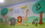 Pintura de desenhos em quarto bebe e  infantil
